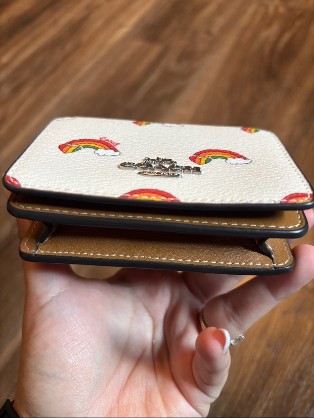 Coach Cream Rainbow-Print Micro Bag - Picture 6 of 7